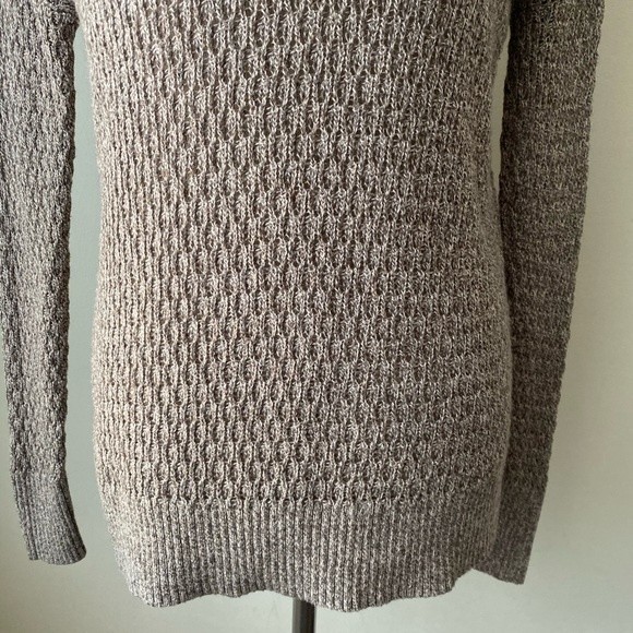 American Eagle Knit Sweater Cable V-Neck Mocha Brown Pullover women’s Size XS - Picture 5 of 13
